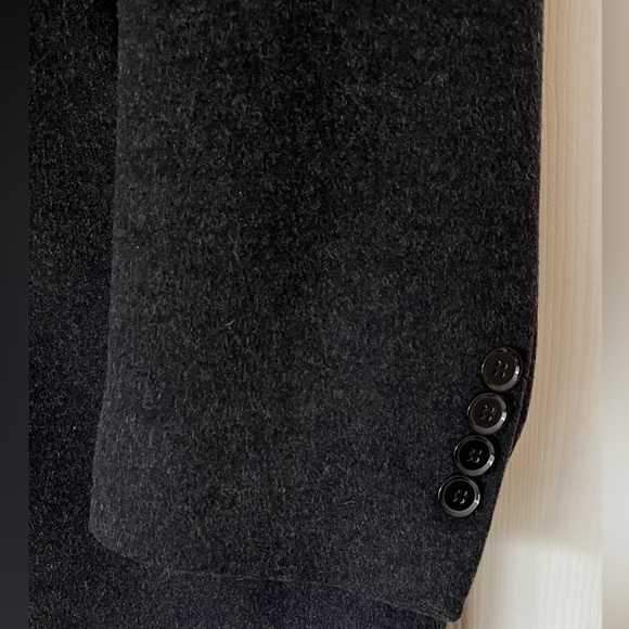 CALVIN KLEIN Men's Cashmere Wool Blend Overcoat 42 R *MINT* Charcoal Gray Coat - Picture 11 of 16
